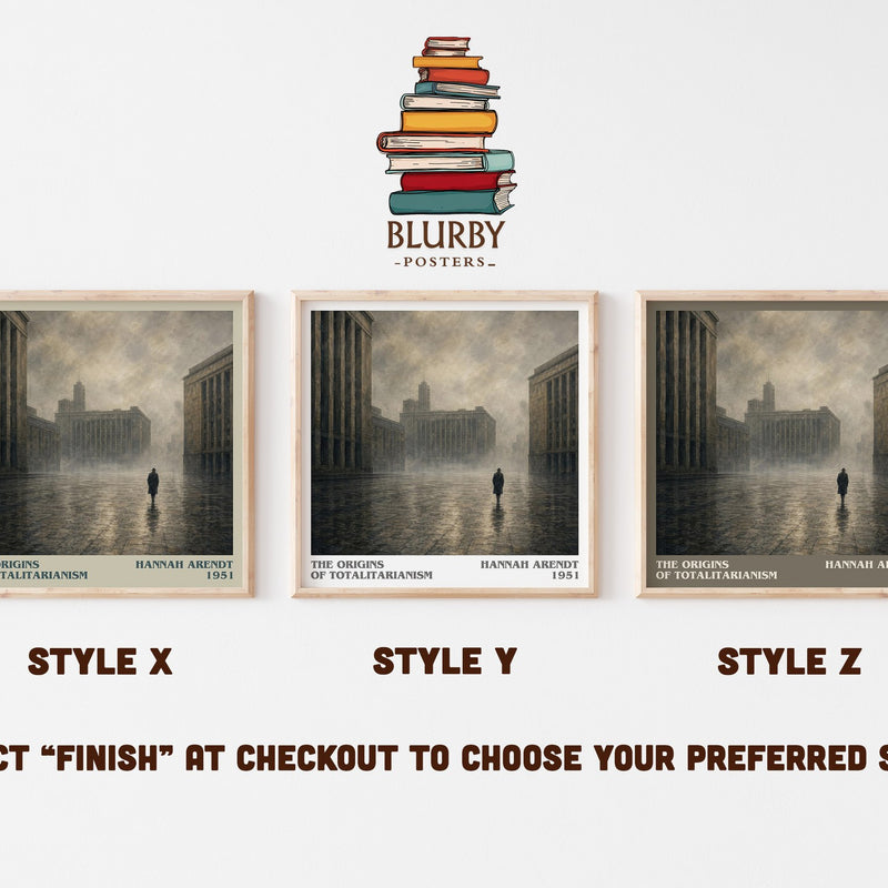 The Origins of Totalitarianism literary print in frame leaning in hallway – philosophy wall art