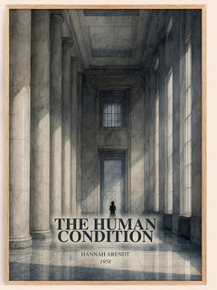 The Human Condition watercolour book poster by Hannah Arendt – framed literary art print