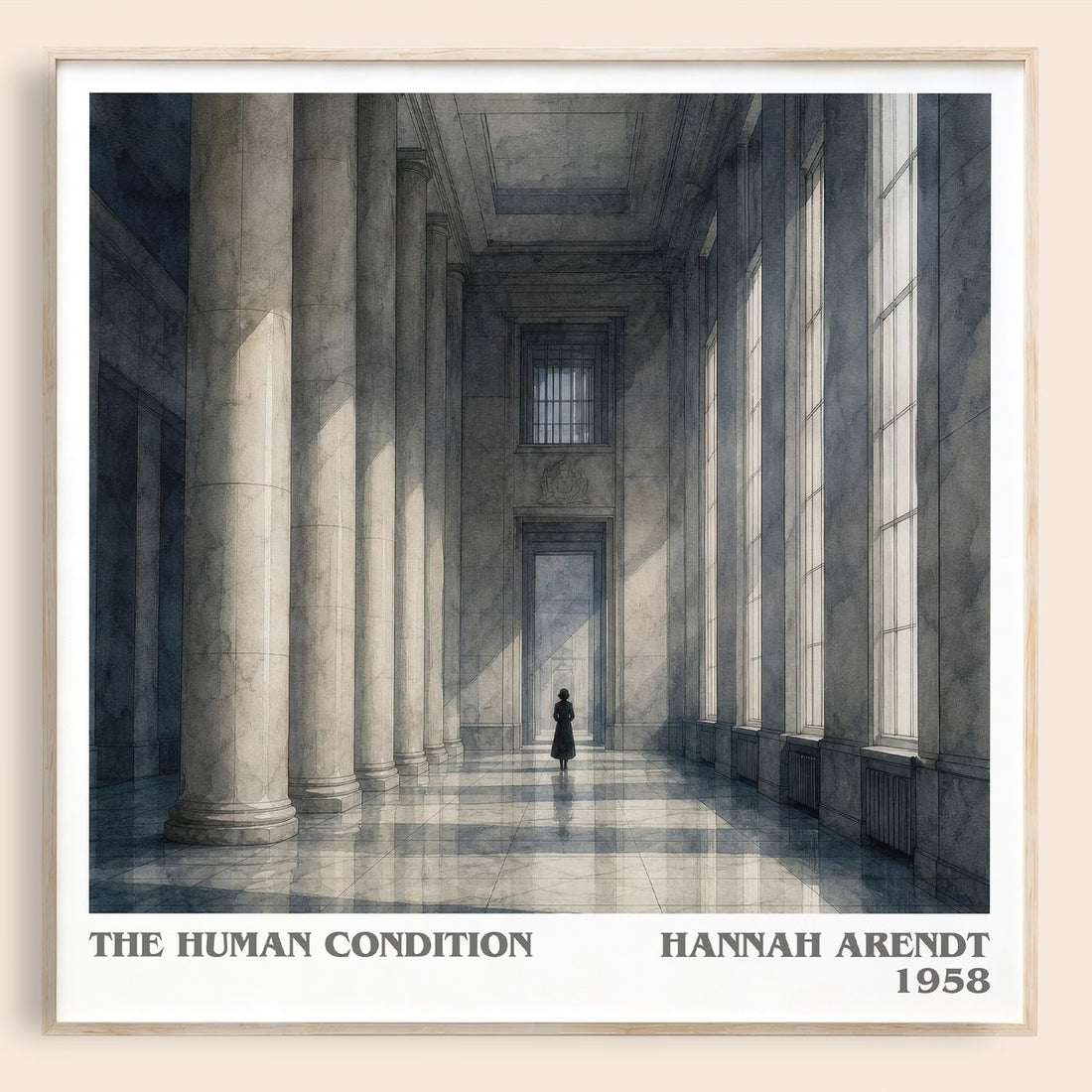 The Human Condition literary book poster by Hannah Arendt – framed literary art print