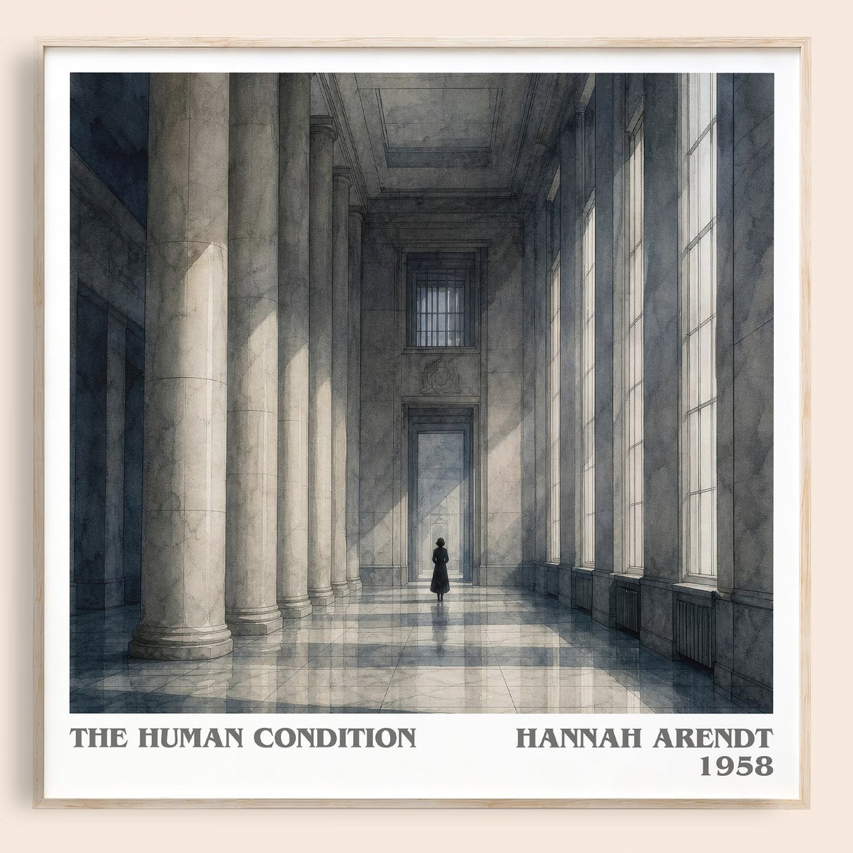 The Human Condition literary book poster by Hannah Arendt – framed literary art print