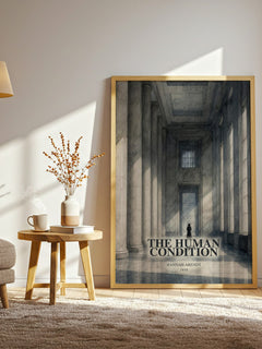 The Human Condition watercolour print in frame leaning in hallway – philosophy wall art