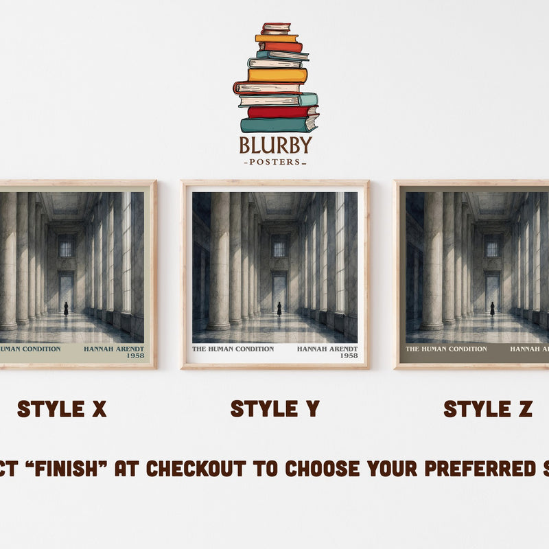 The Human Condition literary print in frame leaning in hallway – philosophy wall art