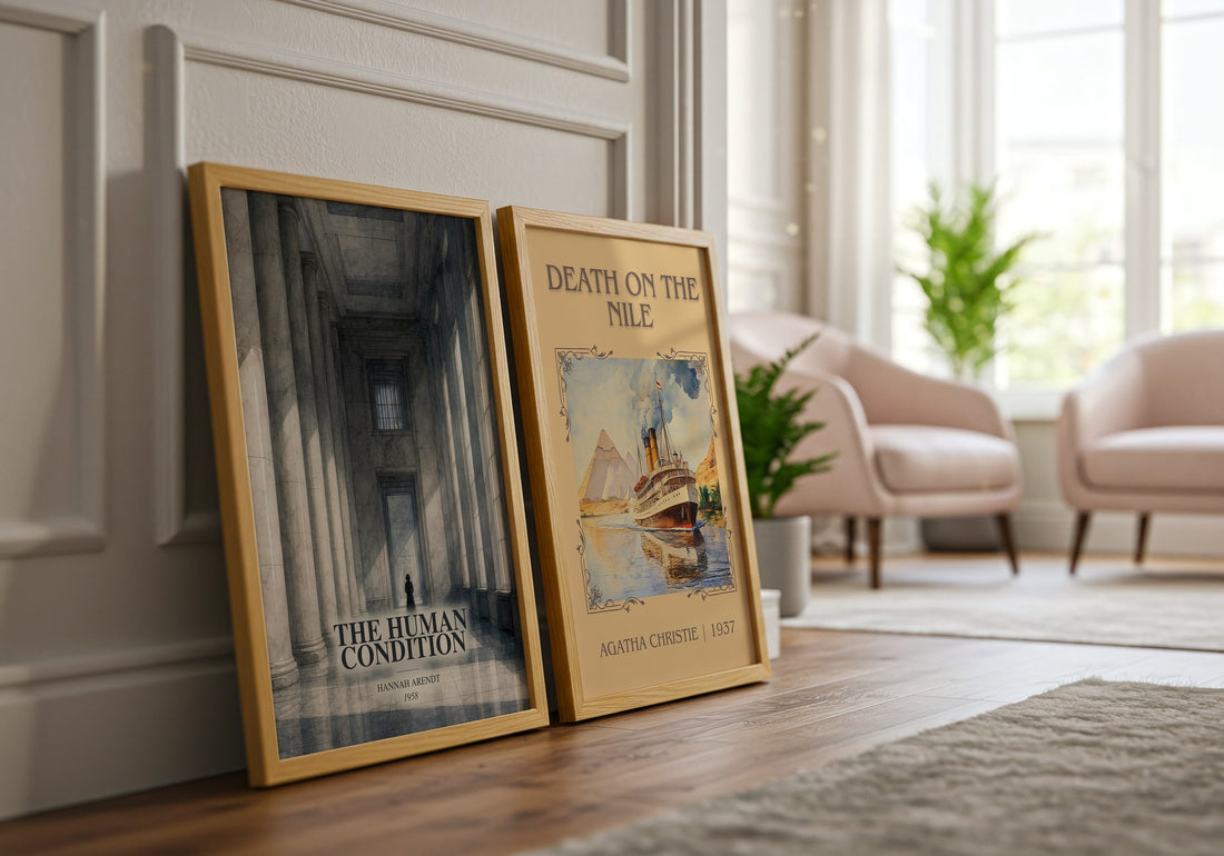 The Human Condition watercolour print framed by window – literary home decor