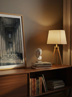 The Human Condition watercolour print on bookshelf – Hannah Arendt fan gift