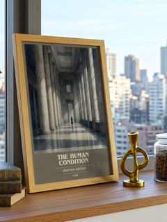 The Human Condition book cover print framed by window – literary home decor