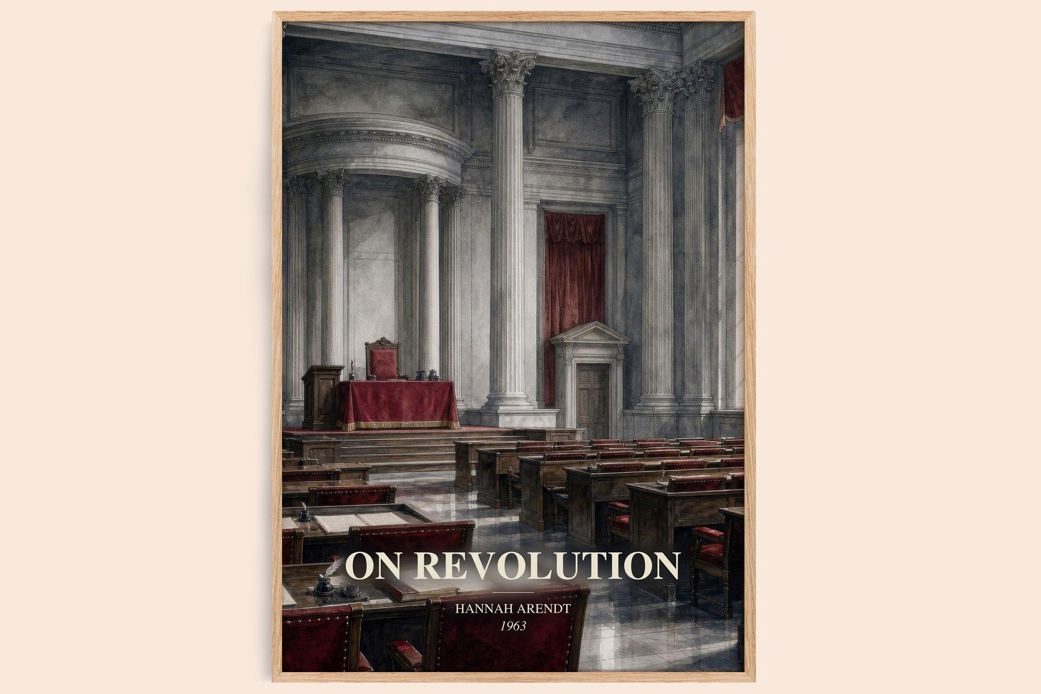 On revolution Book Watercolour Illustration by Hannah Arendt