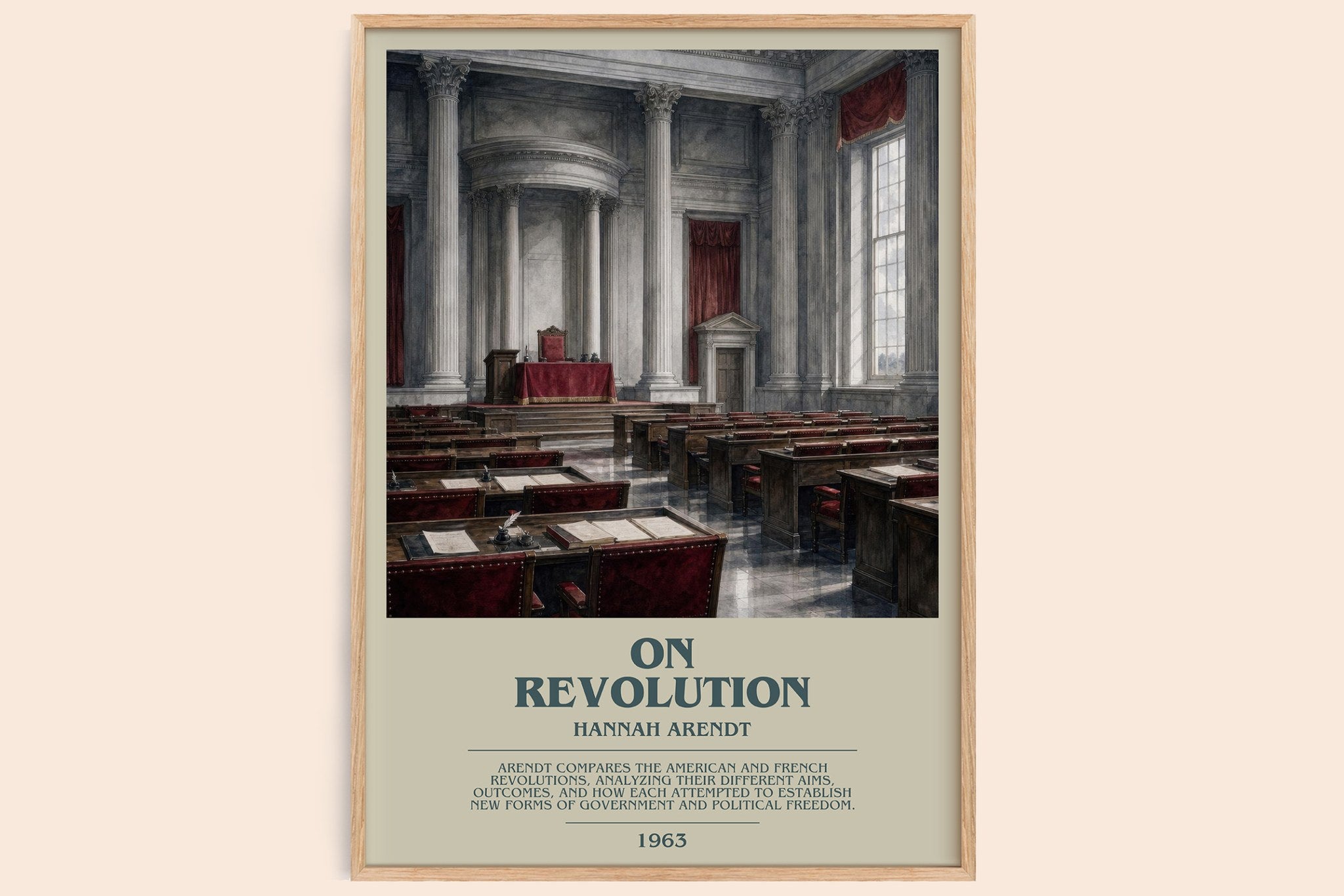 On revolution Bookish Wall Art by Hannah Arendt