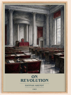 On revolution book cover book poster by Hannah Arendt – framed literary art print