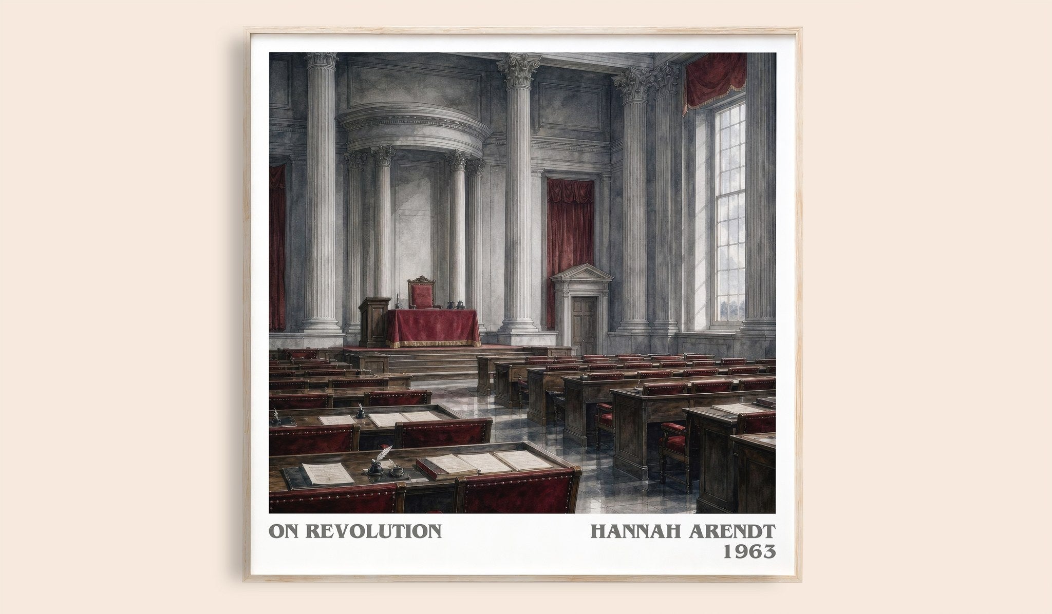 On revolution Literary Art Print by Hannah Arendt