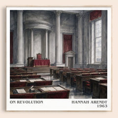 On revolution literary book poster by Hannah Arendt – framed literary art print