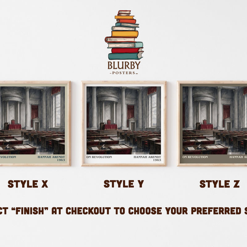 On revolution literary print in frame leaning in hallway – philosophy wall art
