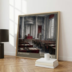 On revolution literary print framed by window – literary home decor