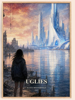 Uglies watercolour book poster by Scott Westerfeld – framed literary art print