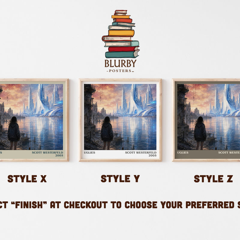 Uglies literary print in frame leaning in hallway – dystopian wall art