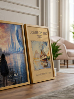 Uglies watercolour print framed by window – literary home decor