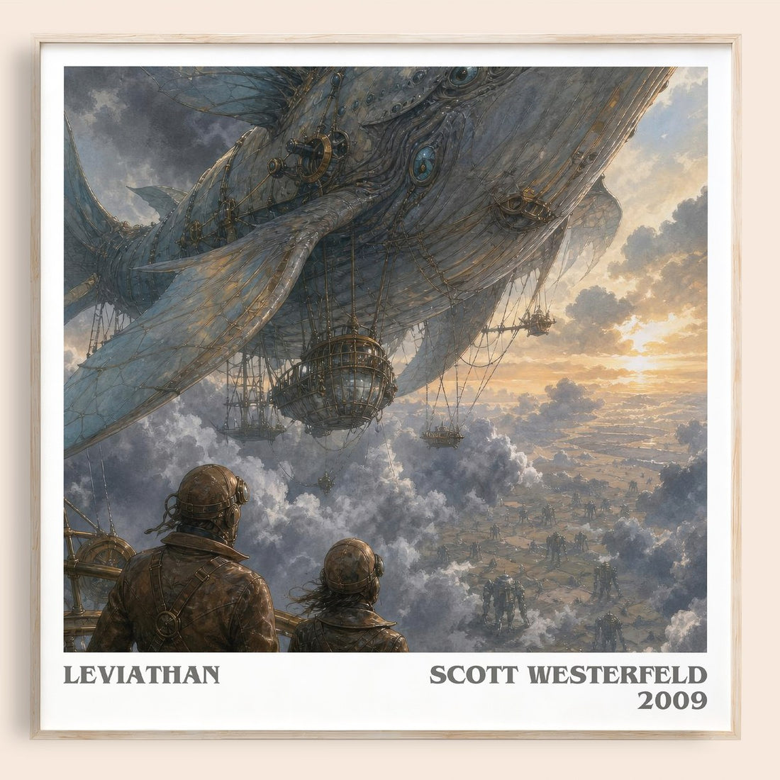 Leviathan literary book poster by Scott Westerfeld – framed literary art print