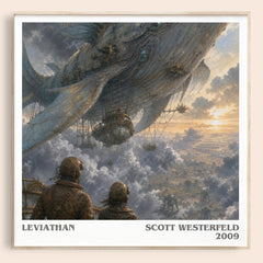 Leviathan literary book poster by Scott Westerfeld – framed literary art print