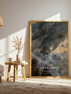 Leviathan watercolour print in frame leaning in hallway – young adult wall art