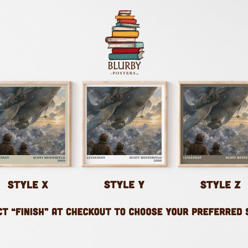 Leviathan literary print in frame leaning in hallway – young adult wall art