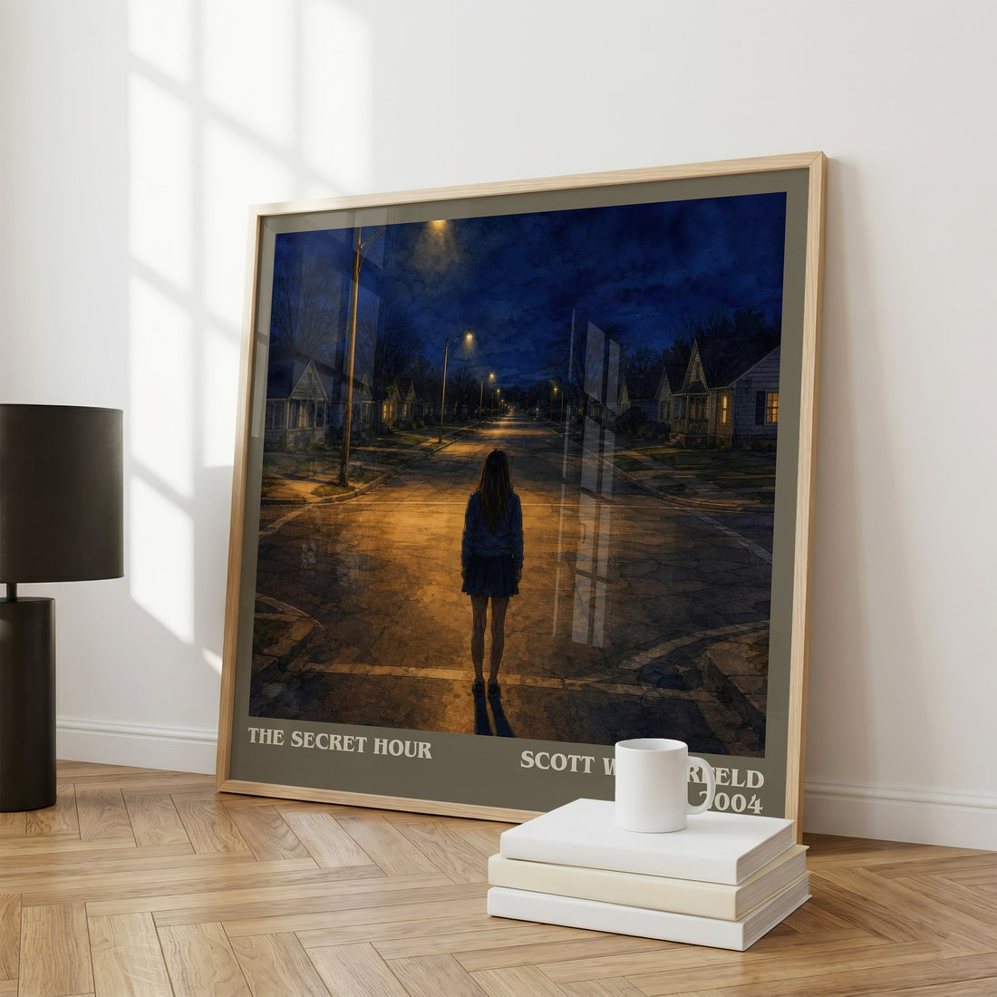 The Secret Hour literary print framed by window – literary home decor