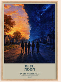 Blue Noon book cover book poster by Scott Westerfeld – framed literary art print