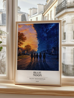 Blue Noon book cover poster colour and style options – Scott Westerfeld book art