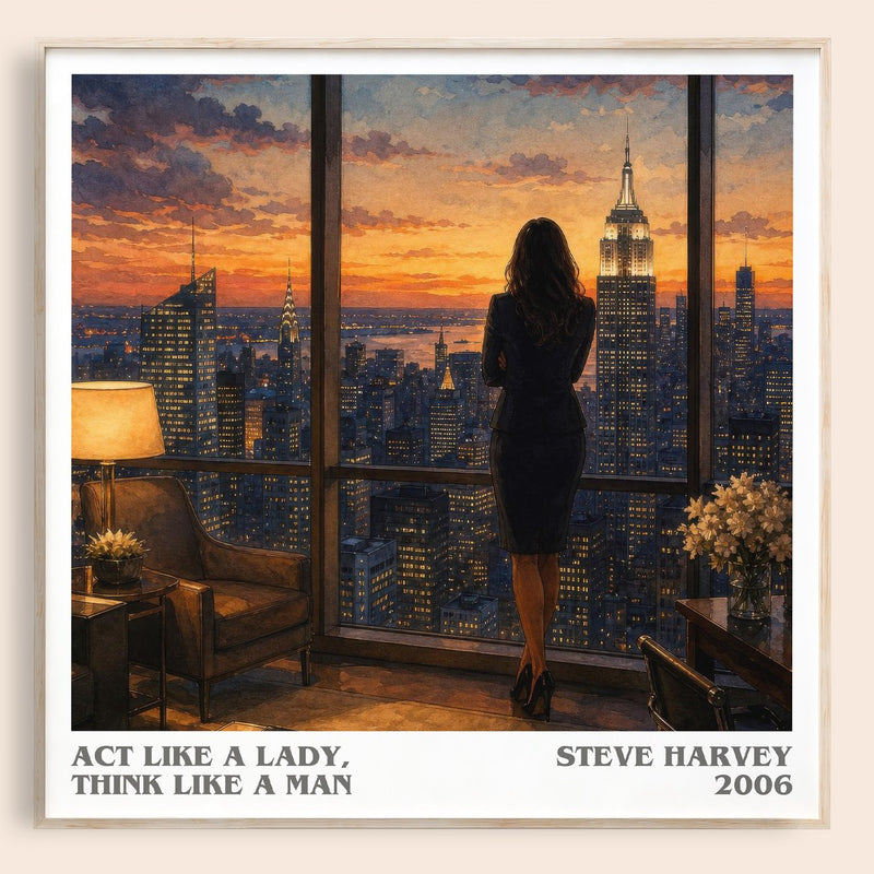 Act Like a Lady, Think Like a Man literary book poster by Steve Harvey – framed literary art print