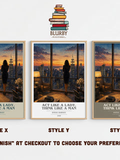 Act Like a Lady, Think Like a Man book cover print in frame leaning in hallway – non fiction wall art