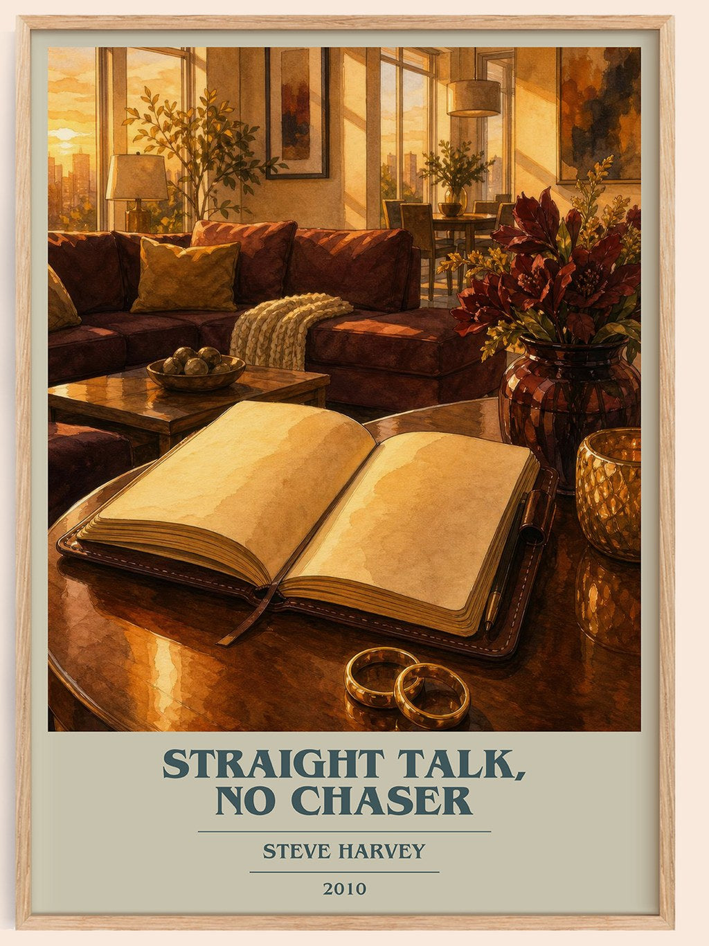 Straight Talk, No Chaser book cover book poster by Steve Harvey – framed literary art print