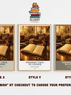 Straight Talk, No Chaser book cover print in frame leaning in hallway – non fiction wall art
