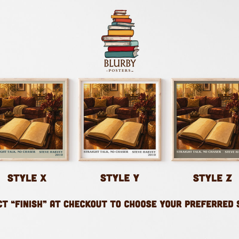 Straight Talk, No Chaser literary print in frame leaning in hallway – non fiction wall art