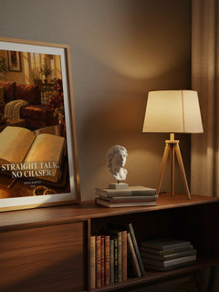 Straight Talk, No Chaser watercolour print on bookshelf – Steve Harvey fan gift