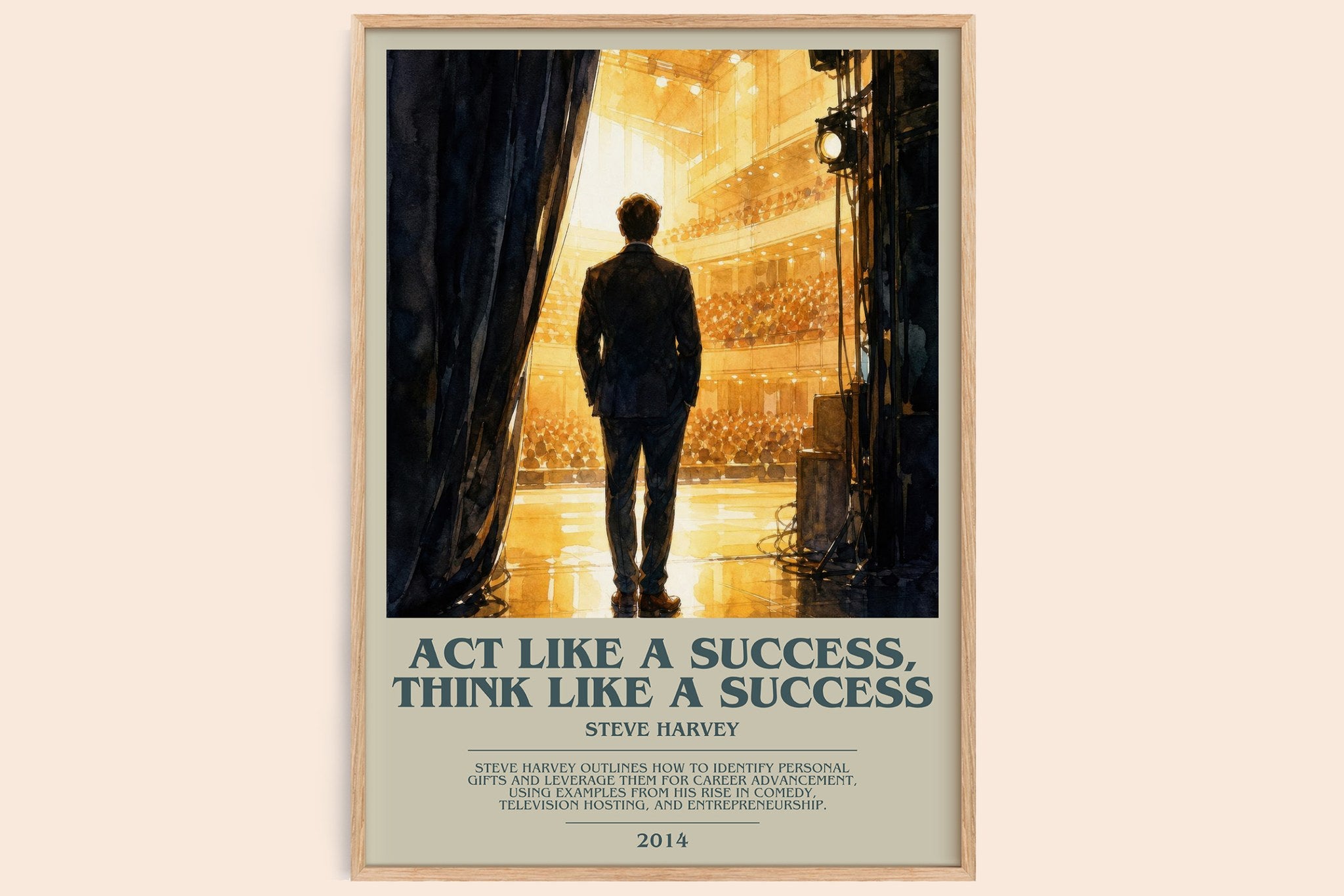 Act Like a Success, Think Like a Success Bookish Wall Art by S. Harvey