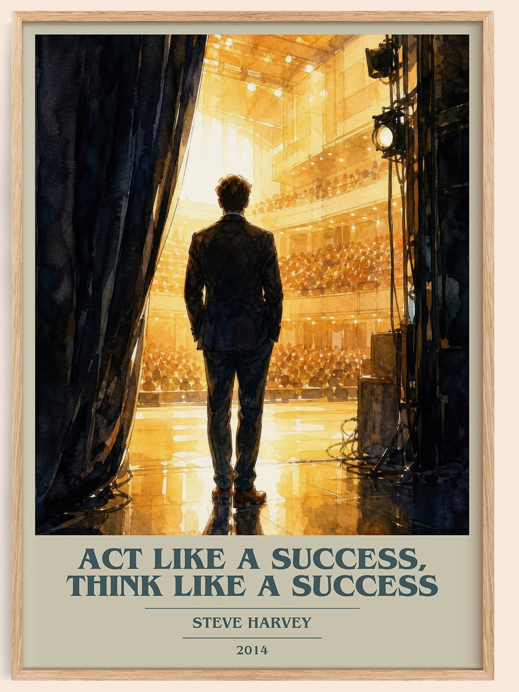 Act Like a Success, Think Like a Success book cover book poster by Steve Harvey – framed literary art print