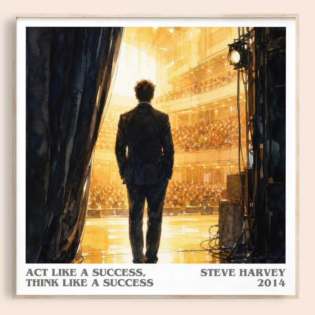 Act Like a Success, Think Like a Success literary book poster by Steve Harvey – framed literary art print