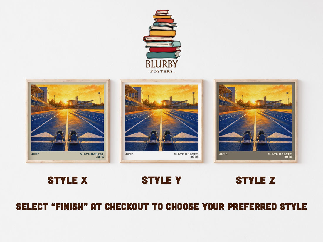 Jump literary print in frame leaning in hallway – __new__:self help wall art (mockup)