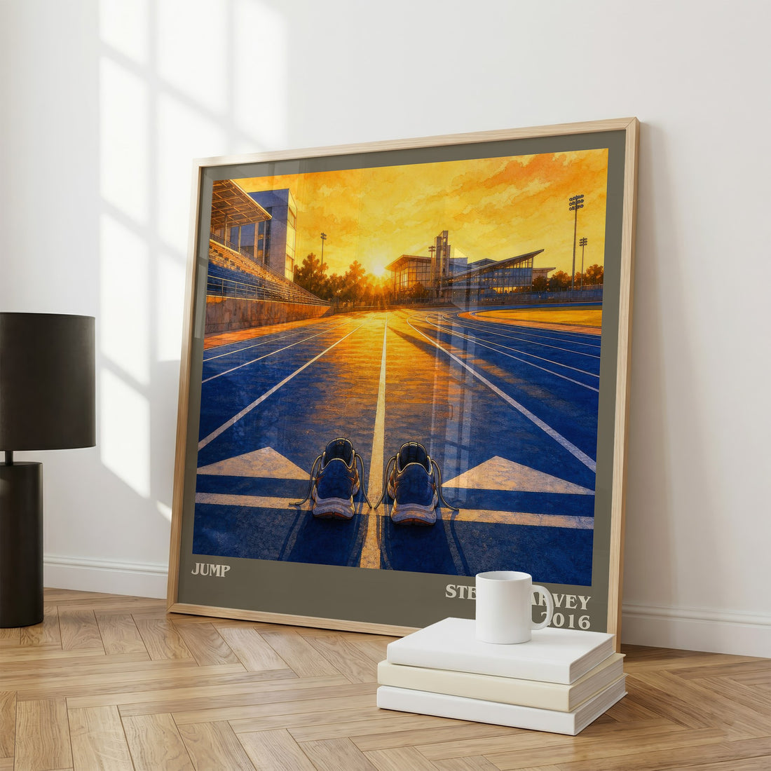 Jump literary print framed by window – literary home decor
