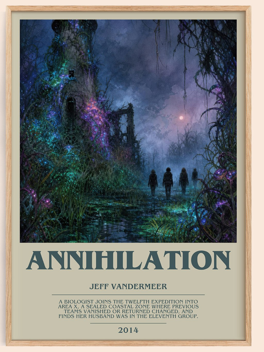 Annihilation bookish book poster by Jeff VanderMeer – framed literary art print