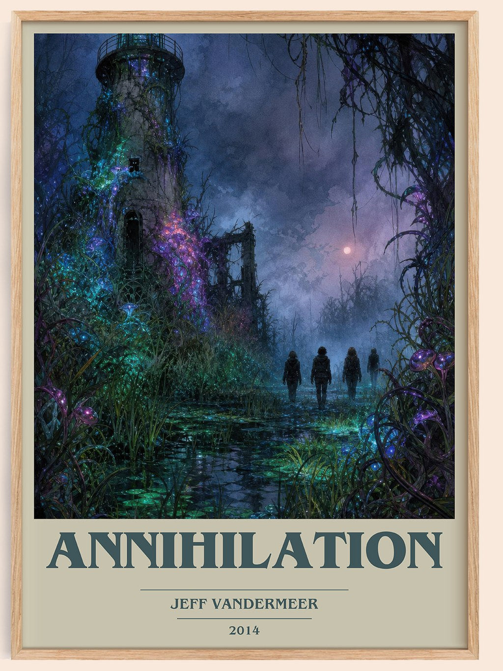 Annihilation book cover book poster by Jeff VanderMeer – framed literary art print