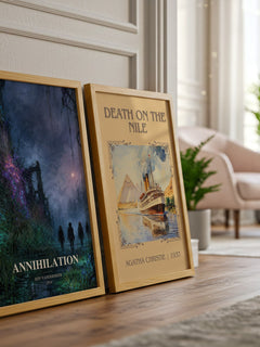 Annihilation watercolour print framed by window – literary home decor