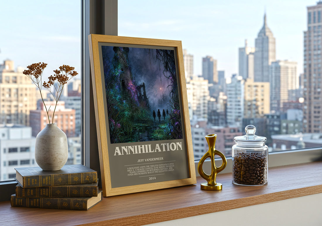 Annihilation bookish print framed by window – literary home decor