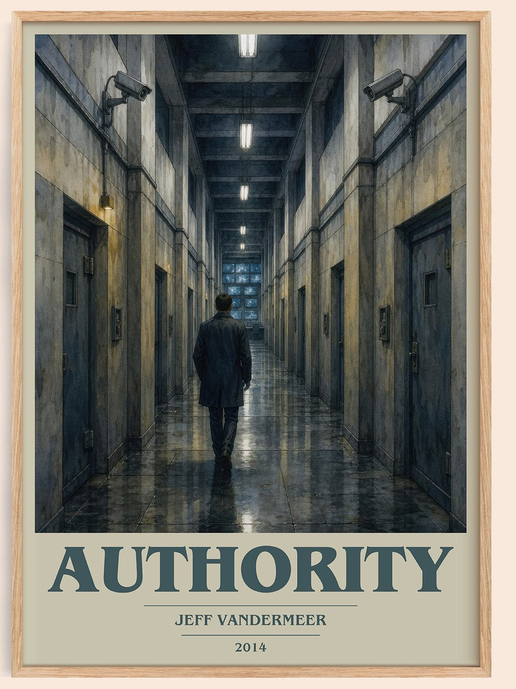 Authority book cover book poster by Jeff VanderMeer – framed literary art print