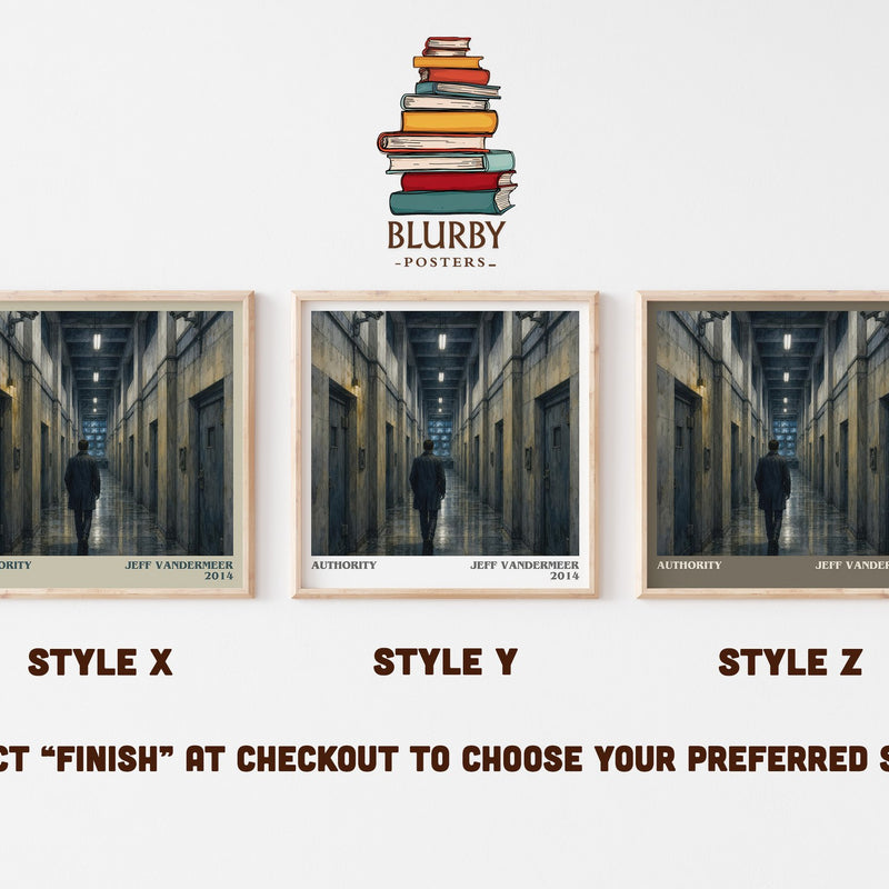 Authority literary print in frame leaning in hallway – sci fi wall art