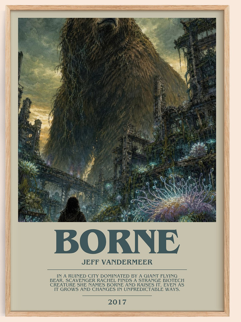 Borne bookish book poster by Jeff VanderMeer – framed literary art print