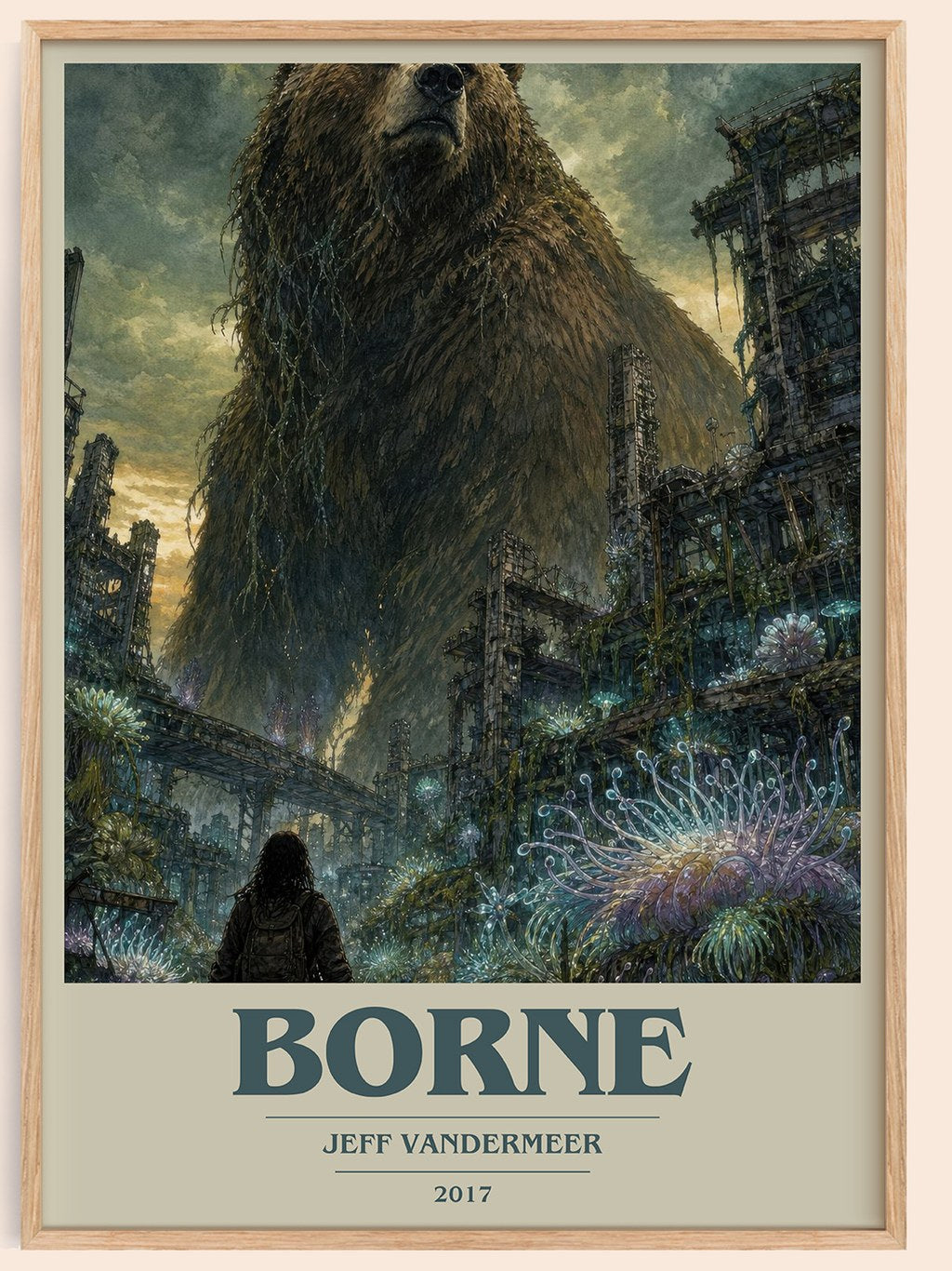 Borne book cover book poster by Jeff VanderMeer – framed literary art print