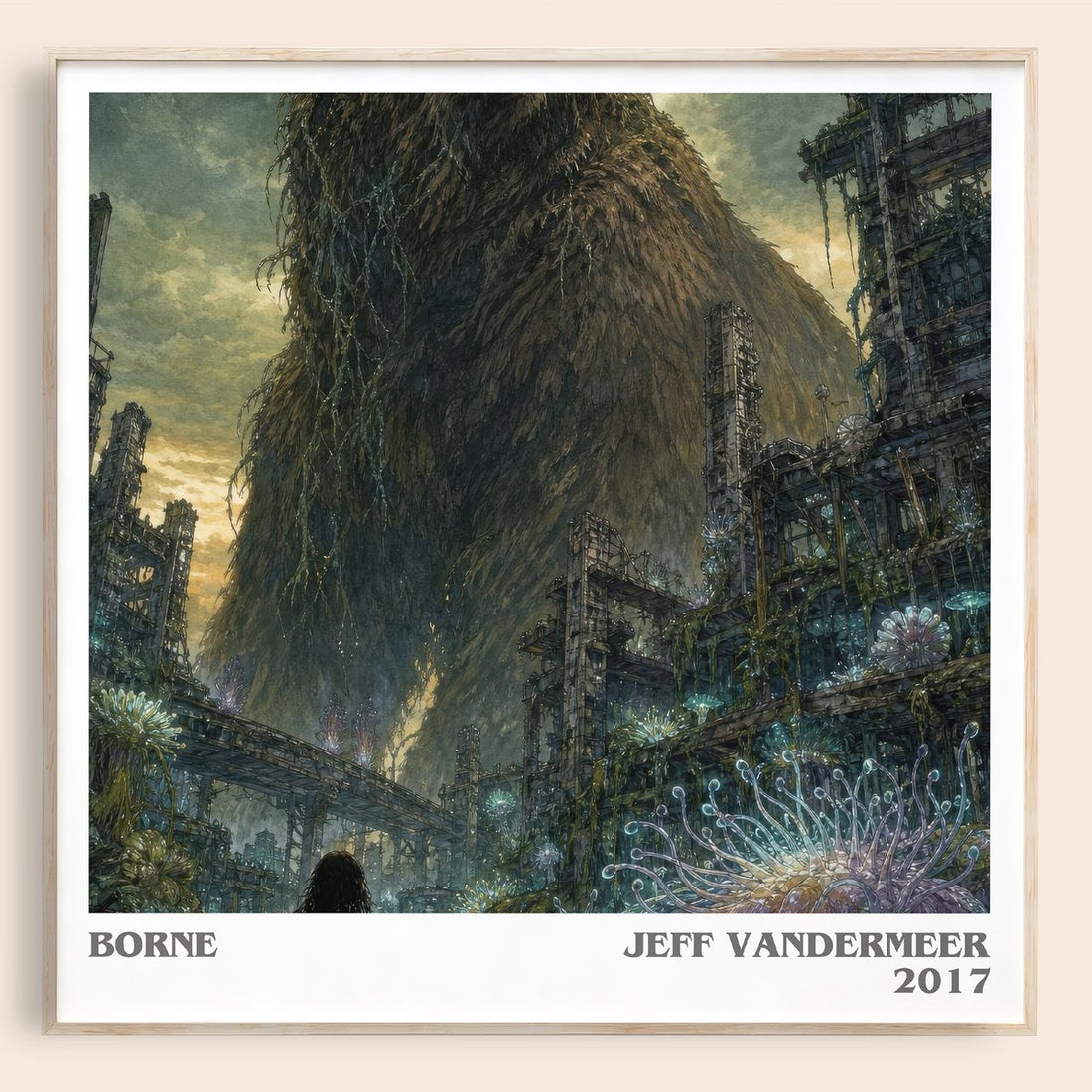 Borne literary book poster by Jeff VanderMeer – framed literary art print