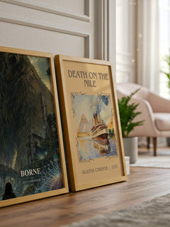 Borne watercolour print framed by window – literary home decor