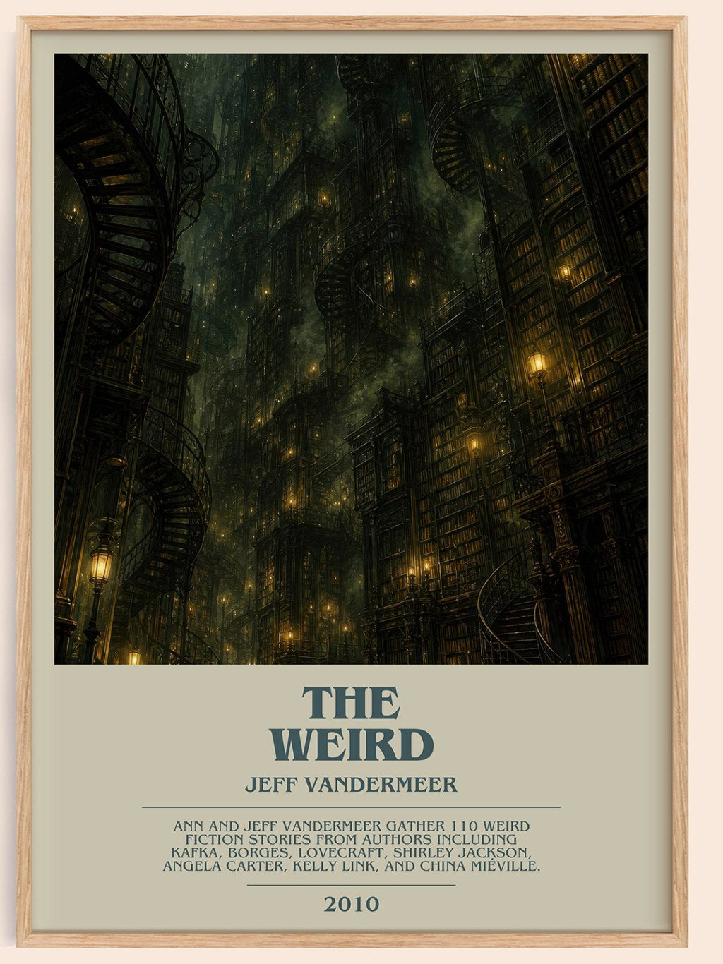 The Weird bookish book poster by Jeff VanderMeer – framed literary art print