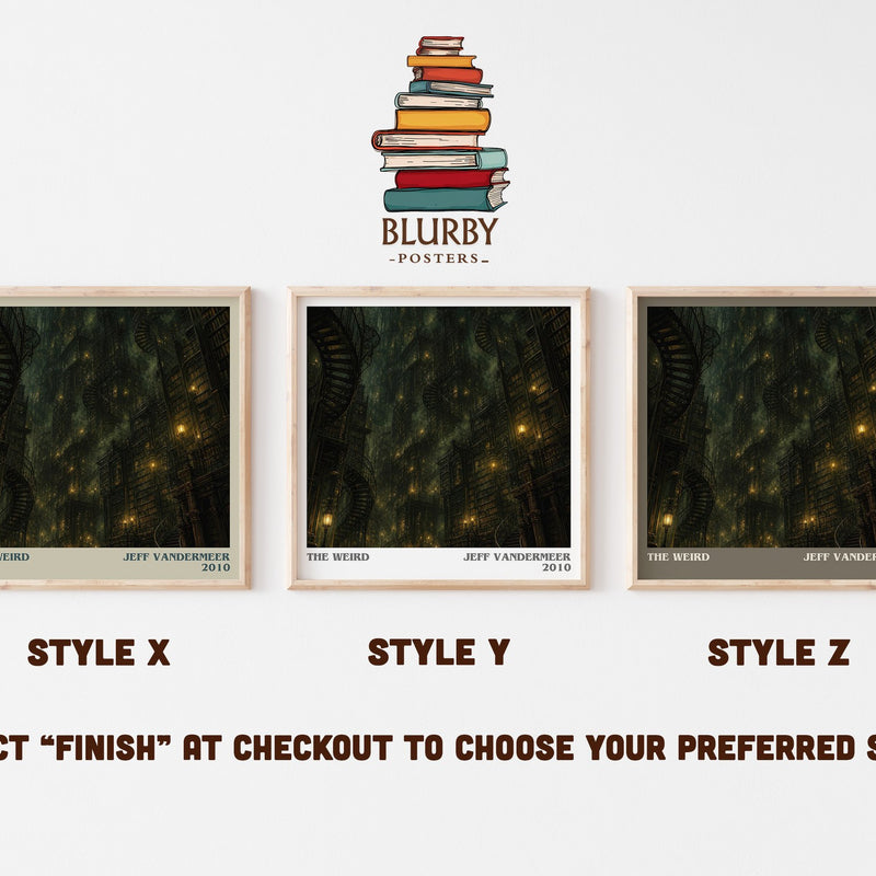 The Weird literary print in frame leaning in hallway – horror wall art