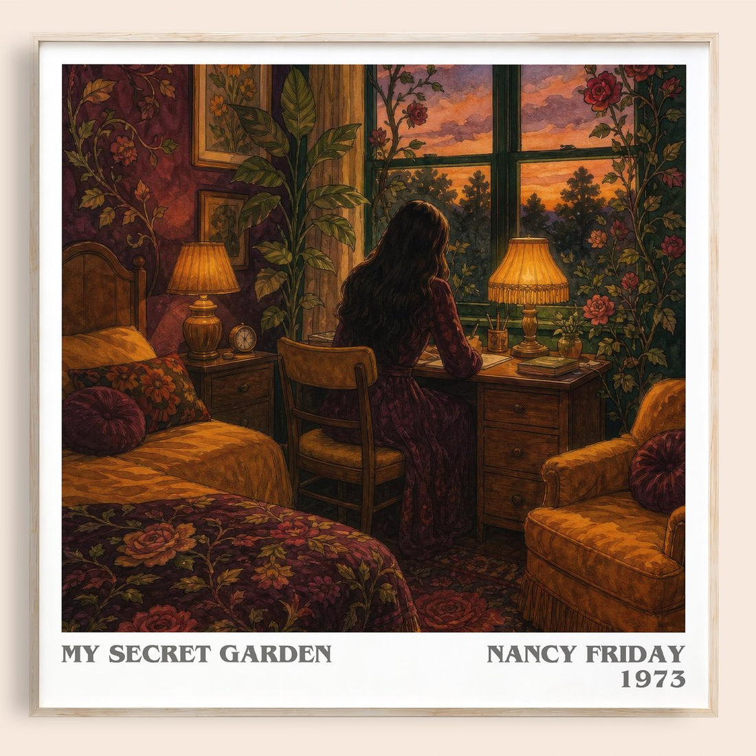 My Secret Garden literary book poster by Nancy Friday – framed literary art print
